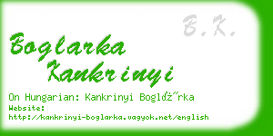 boglarka kankrinyi business card